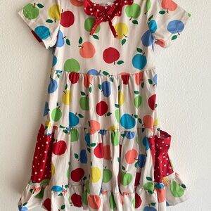 Marie Nicole girls 5-6 (3xl) apple school dress with pockets
